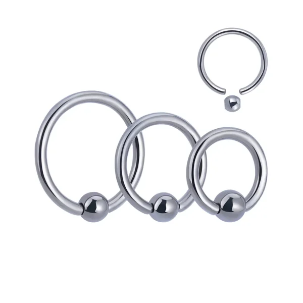 Minimalist Piercing Jewelry High Polished Titanium Captive Bead Rings Ball Closure Ring Nose Rings
