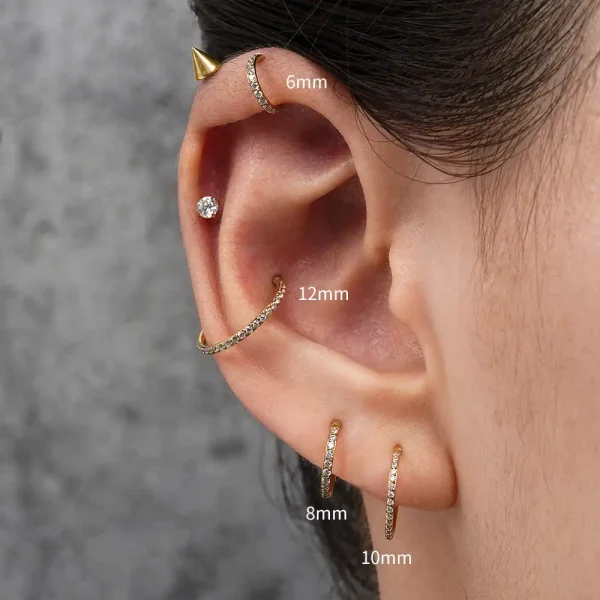Implant Grade ASTM F136 Titanium Piercing Jewelry Mirror Polish Moon Shaped Nose Ring Hoop Jewelry Cliker - Image 5