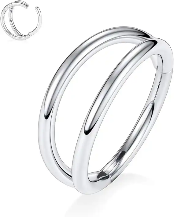 3 Anneaux De Piercing Helix/nez En Acier Chirurgical 316L - CZ Brillant, Tailles 16G/18G/20G, 8mm