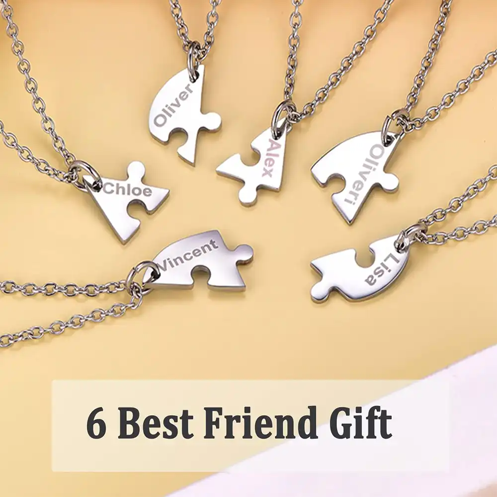 Love & Hugs Friendship Necklace Set/2 | Fast Delivery Crafted by Silvery UK.