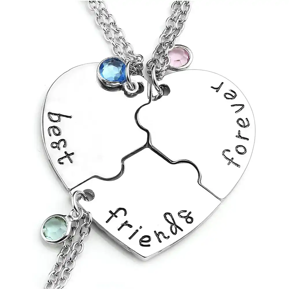 BFF Rings™ Crystal Heart Magnetic Friendship Necklaces