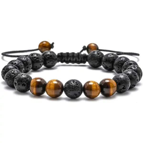 Wholesale Men Natural Stone Stress Relief Beaded Bracelets - Image 5