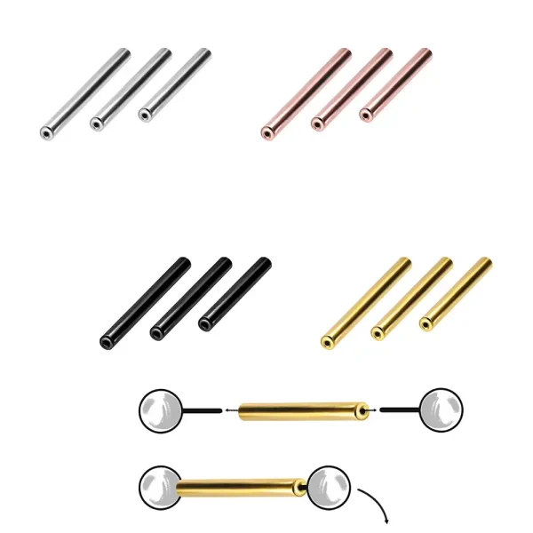 Titanium barbell with push-fit without Ball Threadless Top